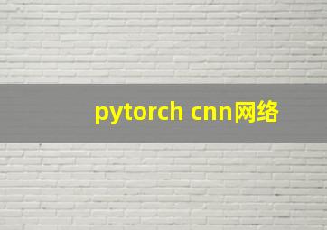 pytorch cnn网络